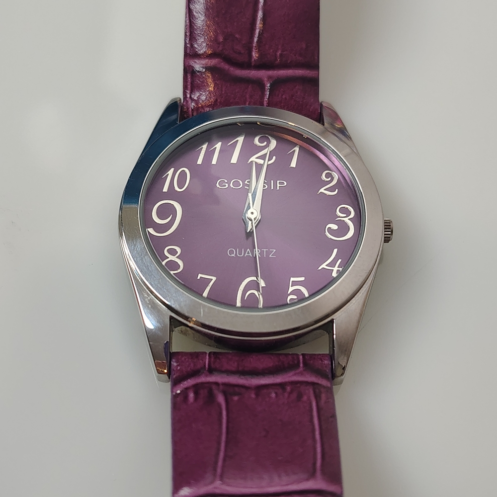 Gossip Purple Dial Watch with Silver Tone Accents